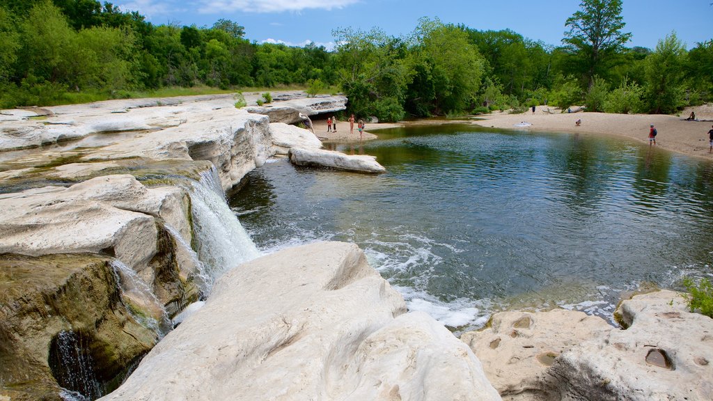 Parque Franklin ofreciendo un lago o espejo de agua, una cascada y imágenes de bosques