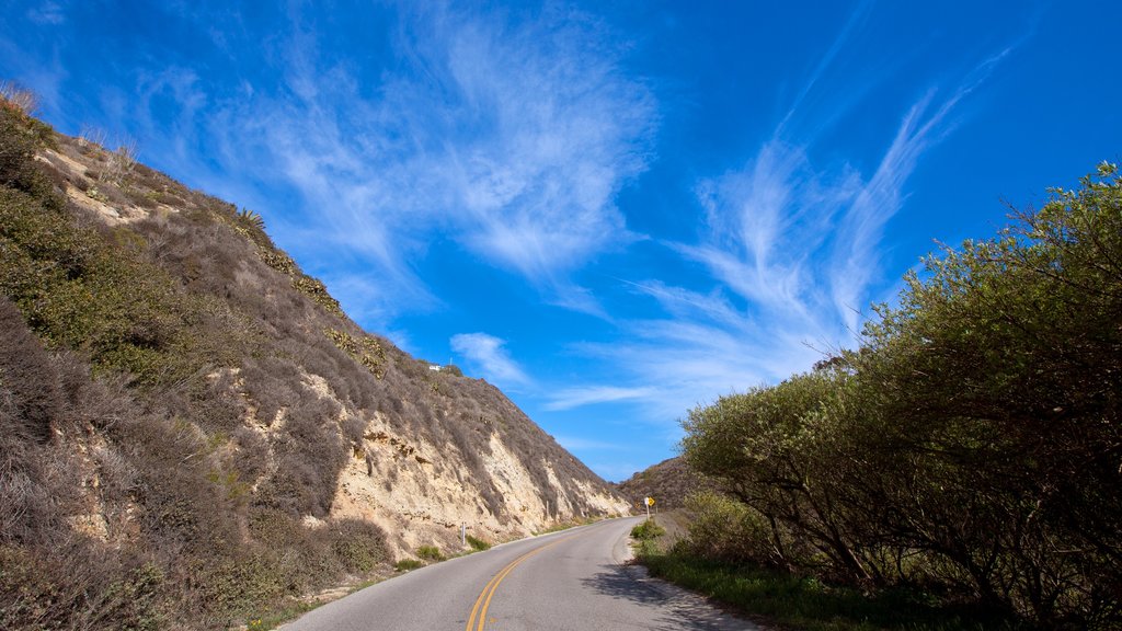 Malibu which includes mountains and forests