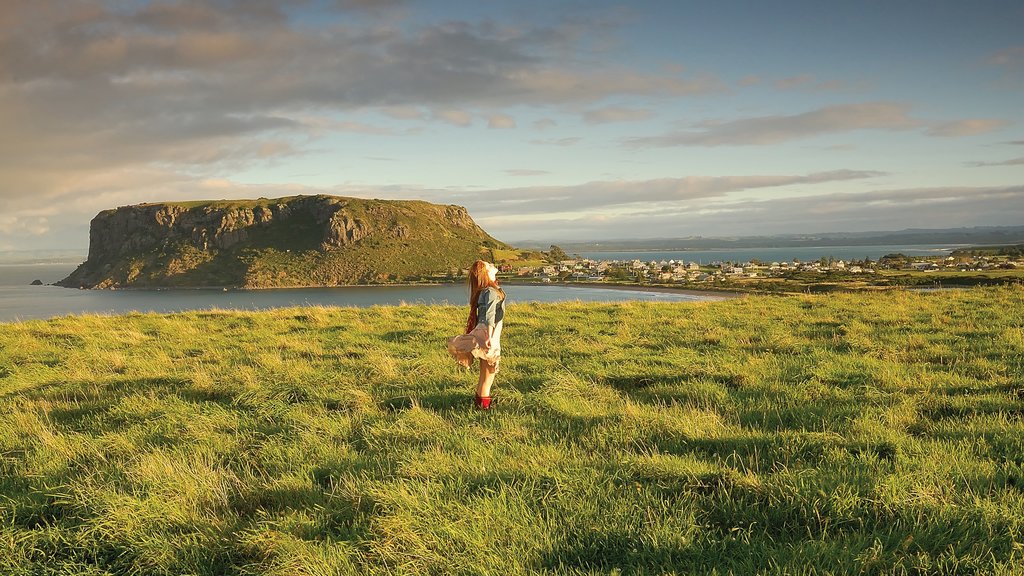 Port Sorell que inclui paisagens litorâneas, montanhas e um pôr do sol