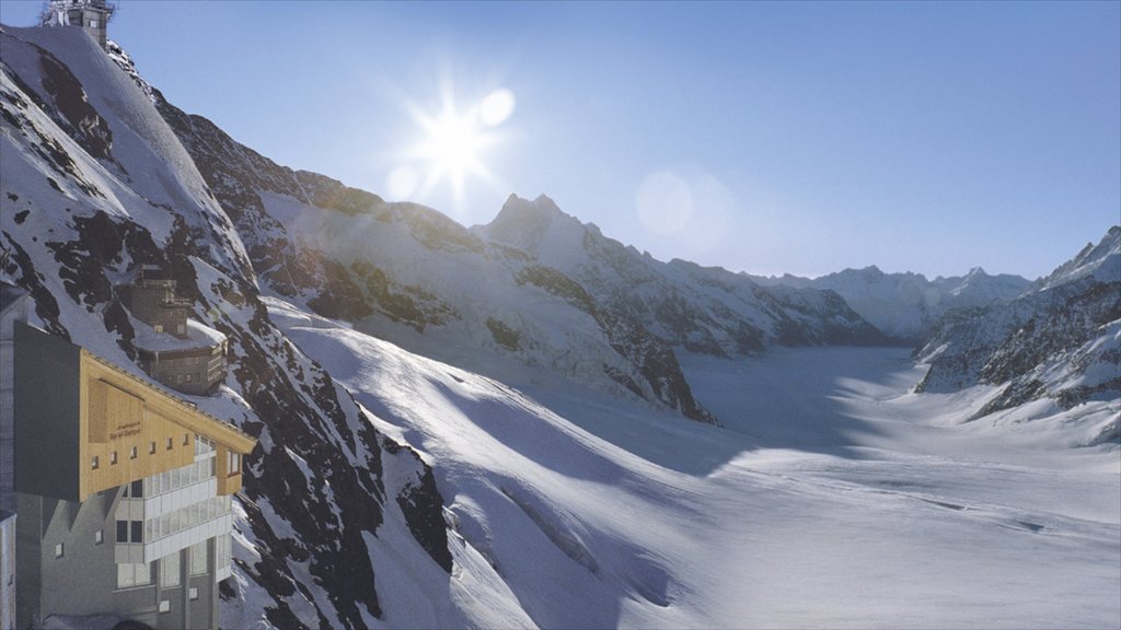 Jungfraujoch which includes mountains and snow