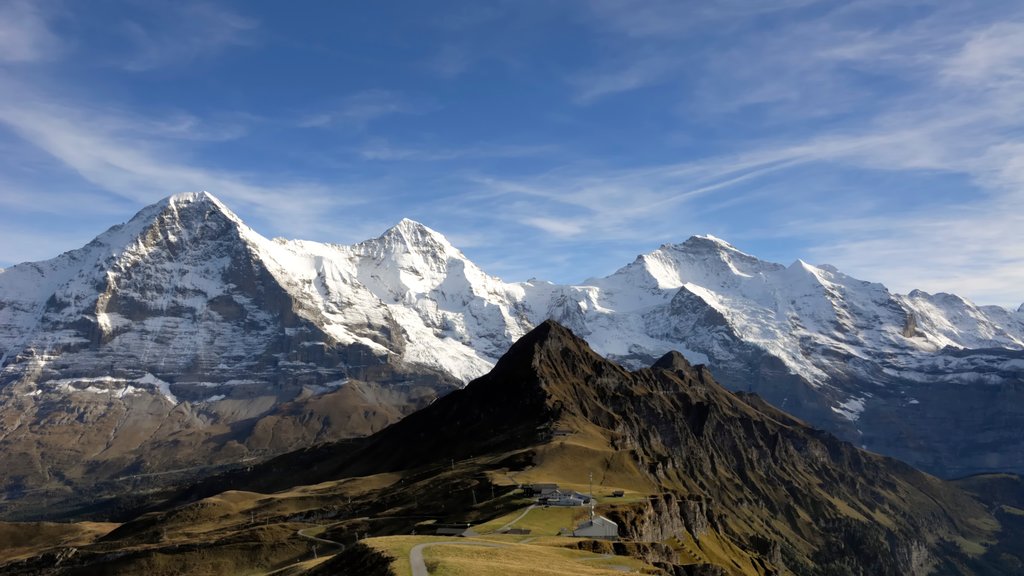 Bernese Alps which includes snow, mountains and tranquil scenes