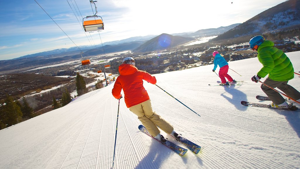 Canyons Village at Park City which includes a gondola, snow and snow skiing