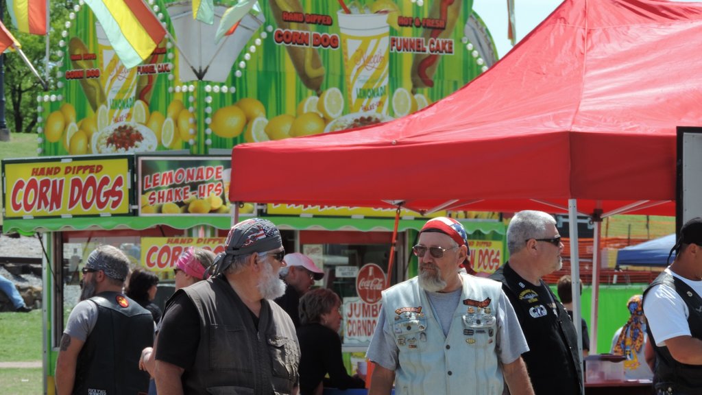 Helena showing a festival as well as a small group of people