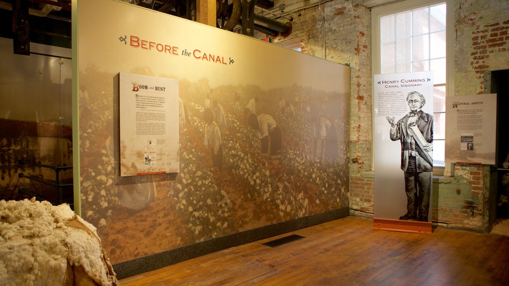 The Augusta Canal Interpretive Center at Enterprise Mill featuring interior views