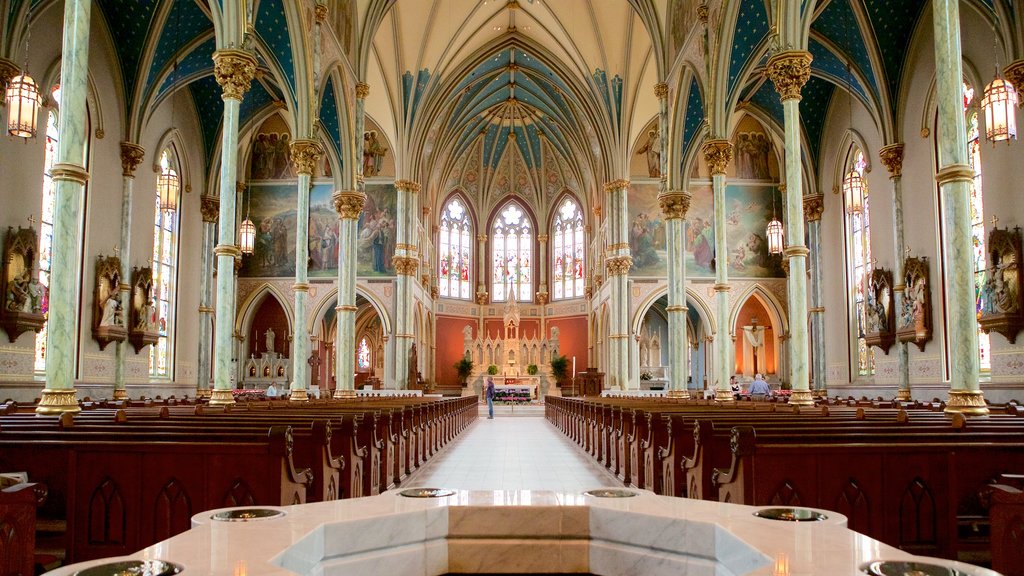 Lafayette Square showing interior views, religious aspects and a church or cathedral