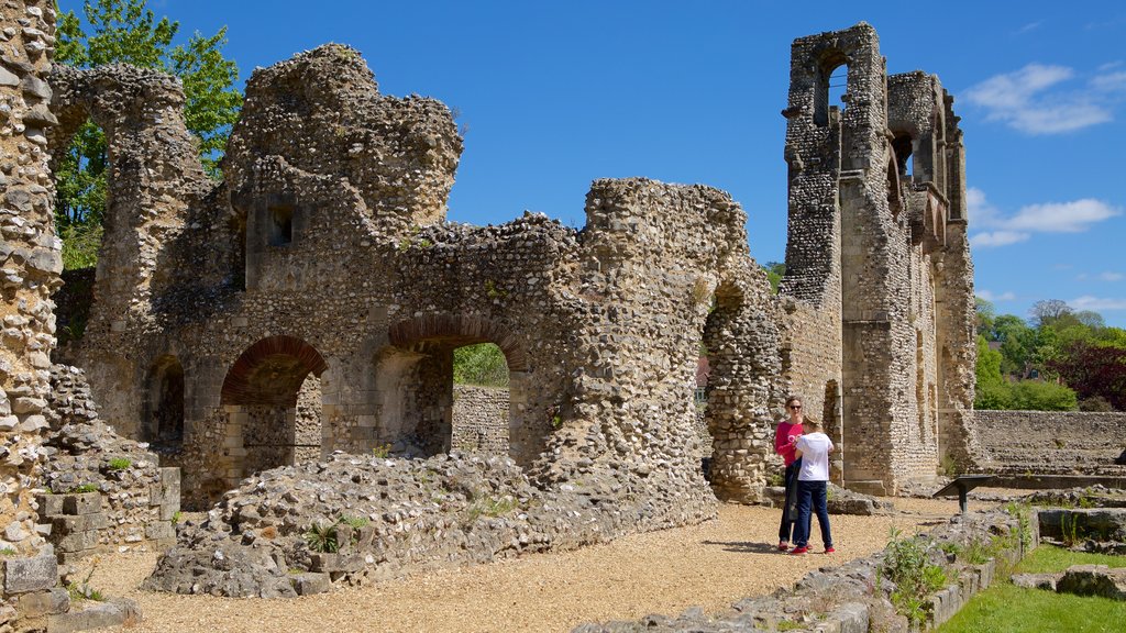 Wolvesey Castle que incluye patrimonio de arquitectura y ruinas de edificios