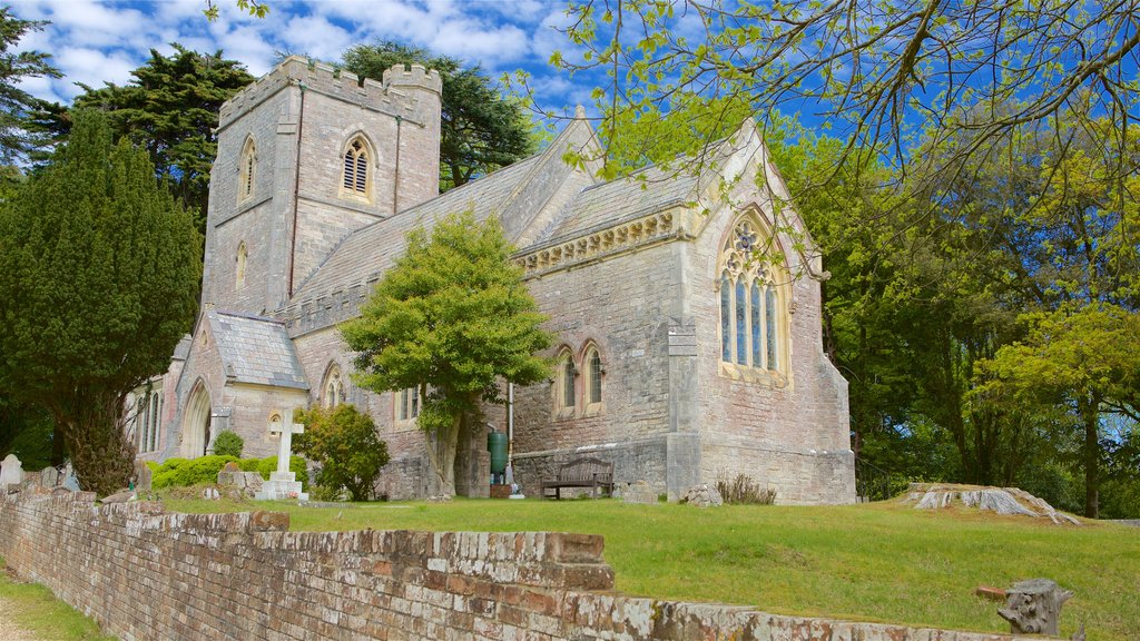 Brownsea Island which includes heritage architecture and a church or cathedral