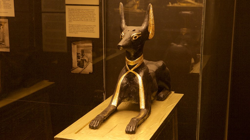 The Tutankhamun Exhibition showing heritage elements and a statue or sculpture