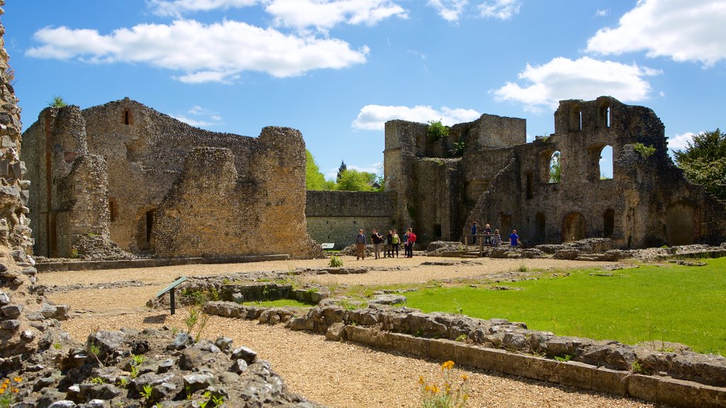 Wolvesey Castle mostrando ruinas de un edificio, castillo o palacio y elementos patrimoniales