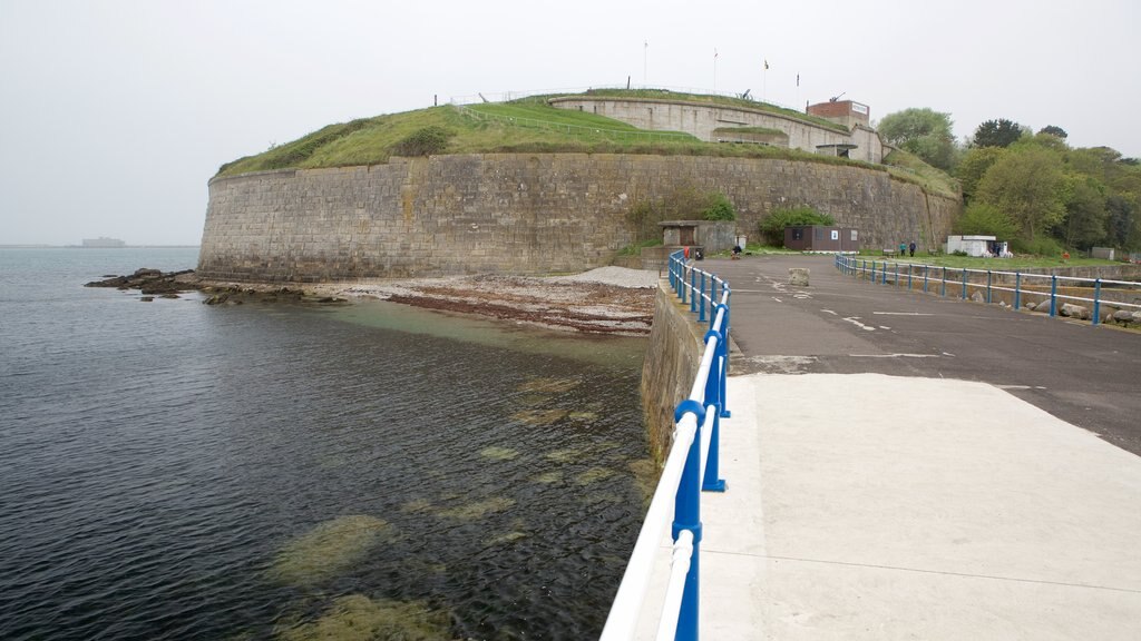 Nothe Fort featuring general coastal views