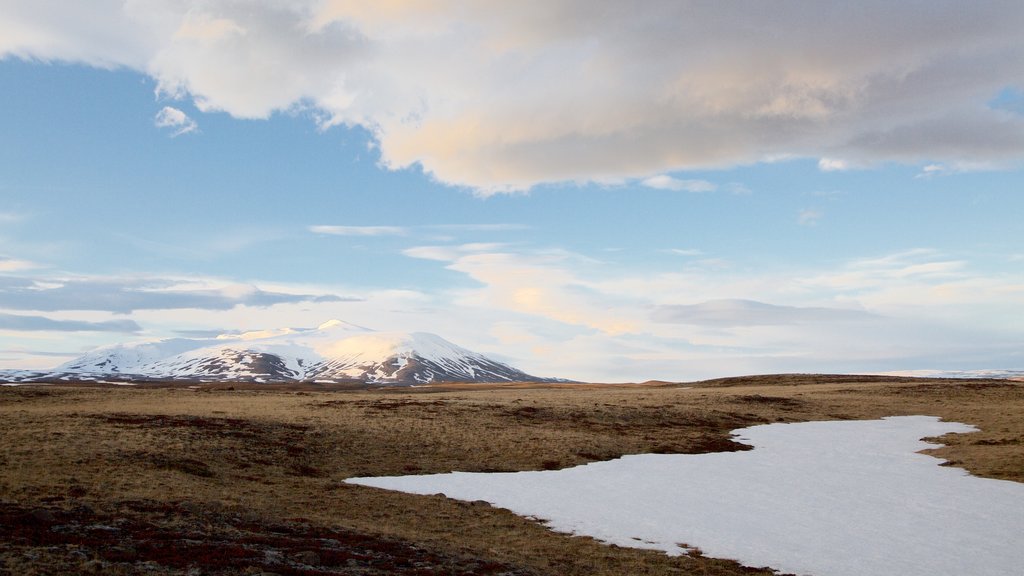 Laugarvatn johon kuuluu rauhalliset maisemat ja joki tai puro