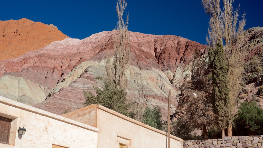 Purmamarca which includes mountains and desert views