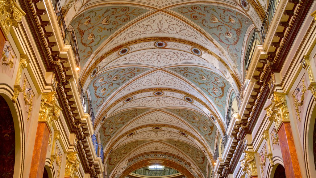 Catedral de Salta mostrando patrimonio de arquitectura, vistas interiores y elementos religiosos