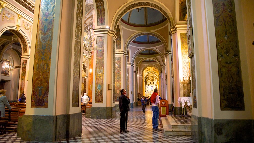 Salta Cathedral which includes a church or cathedral, interior views and religious aspects