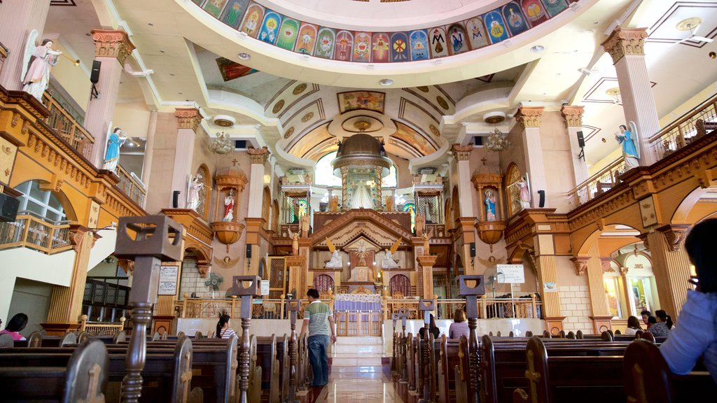 Simala Shrine showing religious elements, a church or cathedral and interior views