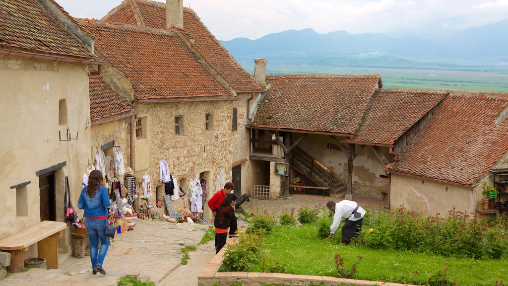 Rasnov Fortress as well as a small group of people