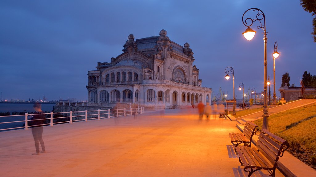 Constanta Casino featuring night scenes