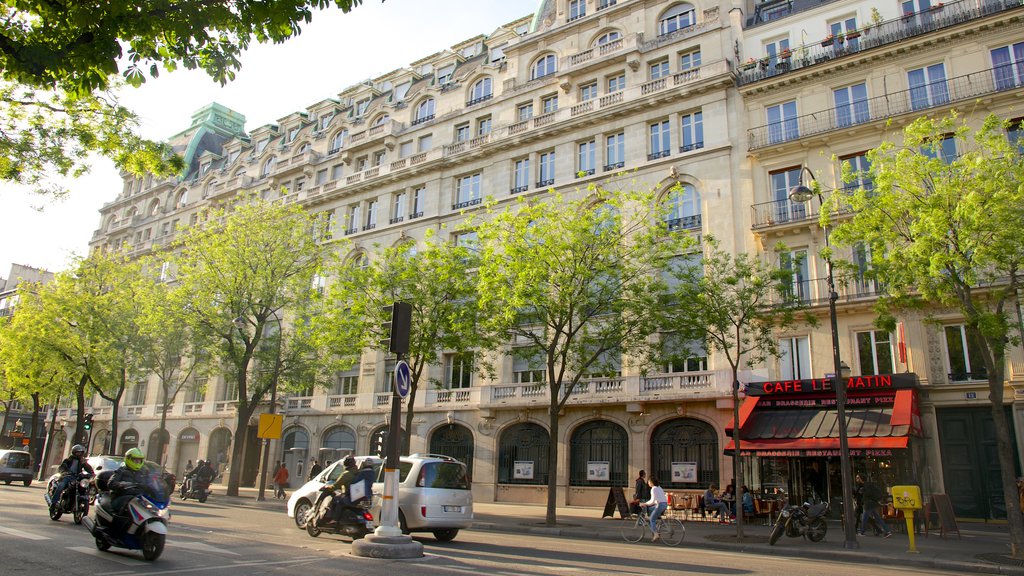 Grands Boulevards que incluye elementos del patrimonio y una ciudad