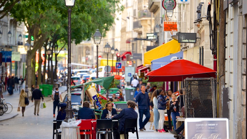 2nd Arrondissement featuring outdoor eating and street scenes