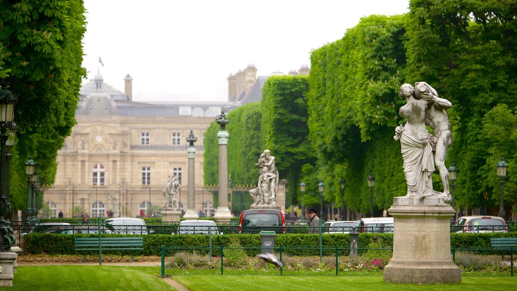 6th Arrondissement which includes a park and a statue or sculpture