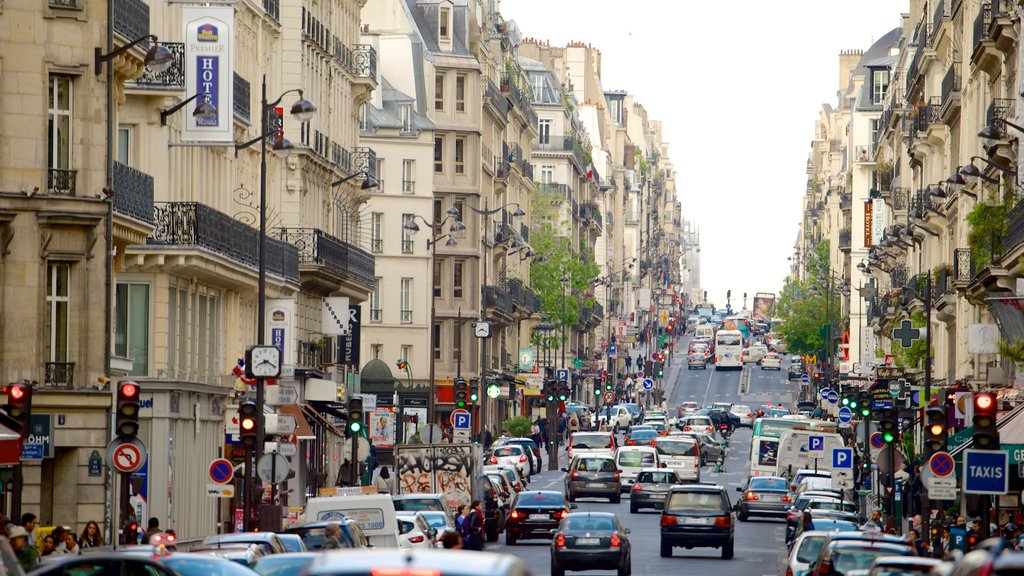 9º Arrondissement caracterizando elementos de patrimônio, uma cidade e cenas de rua