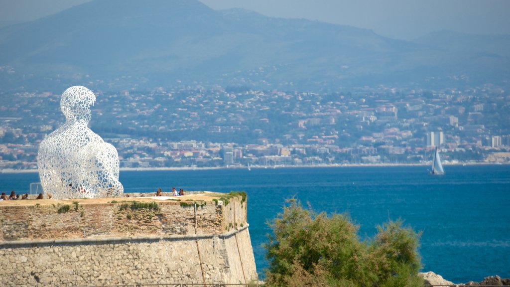 Antibes which includes a coastal town, views and outdoor art