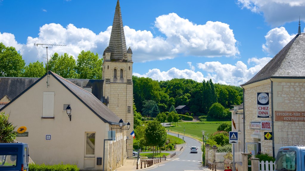 Saint-Benoit-sur-Loire featuring heritage elements, street scenes and a small town or village