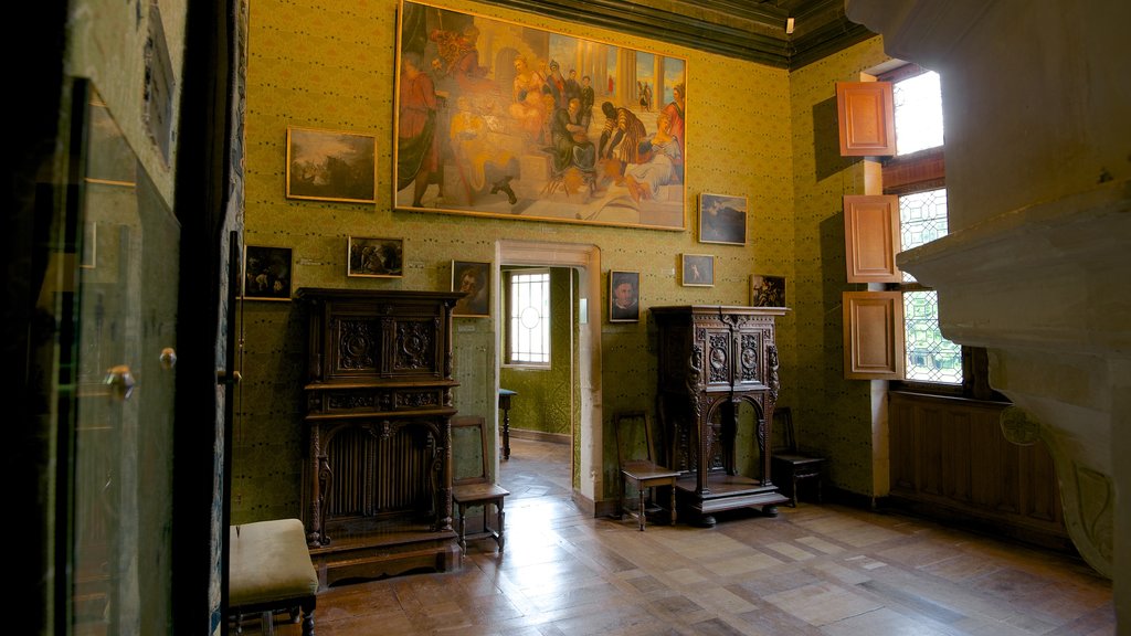 Chateau de Chenonceau ofreciendo un castillo, vistas interiores y arte