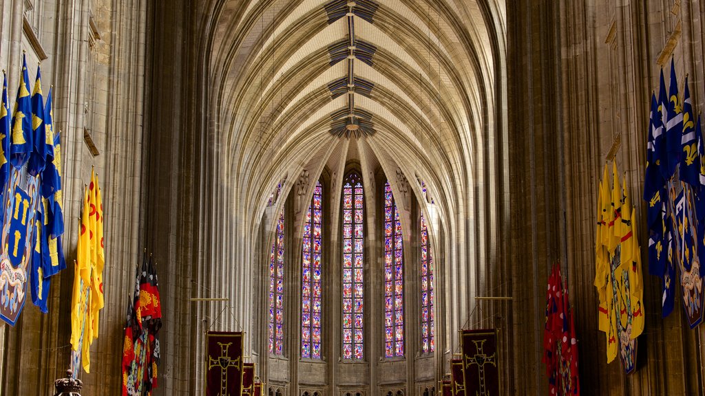 Sainte Croix Cathedral featuring heritage architecture, interior views and a church or cathedral