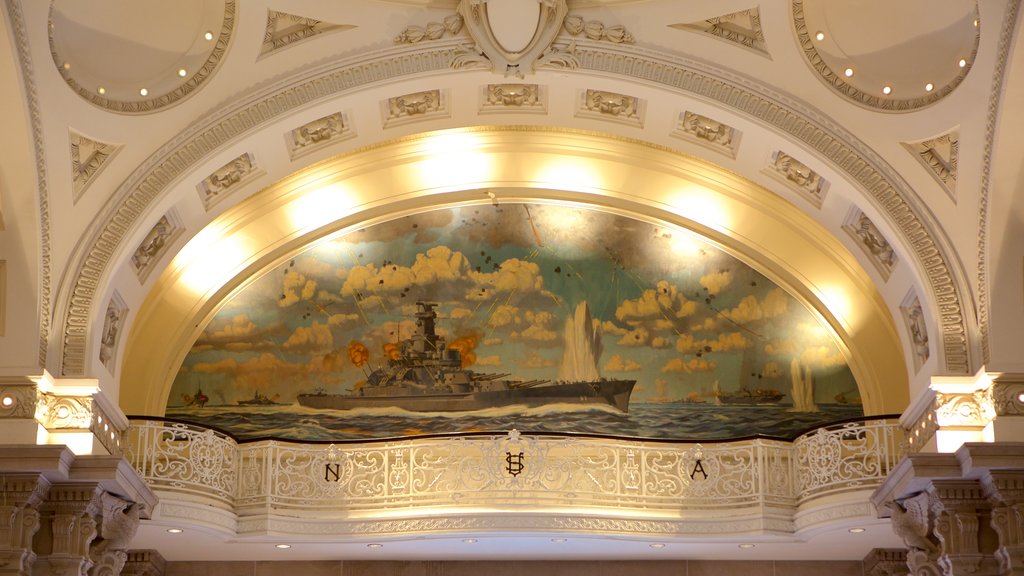 U.S. Naval Academy showing interior views, heritage architecture and military items