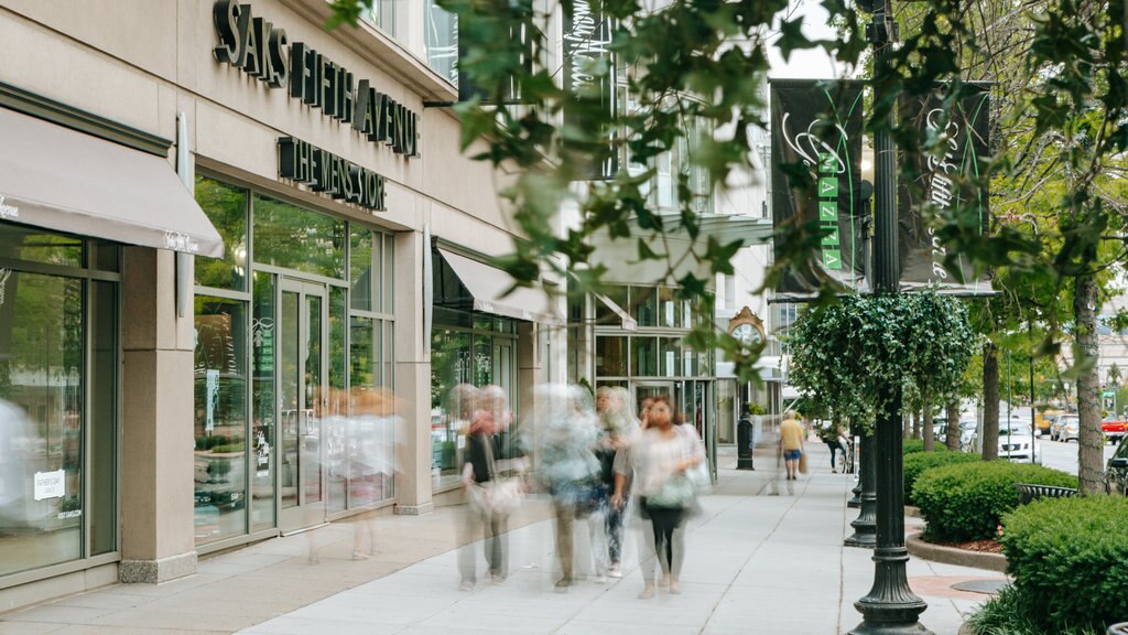 Friendship Heights showing signage and shopping