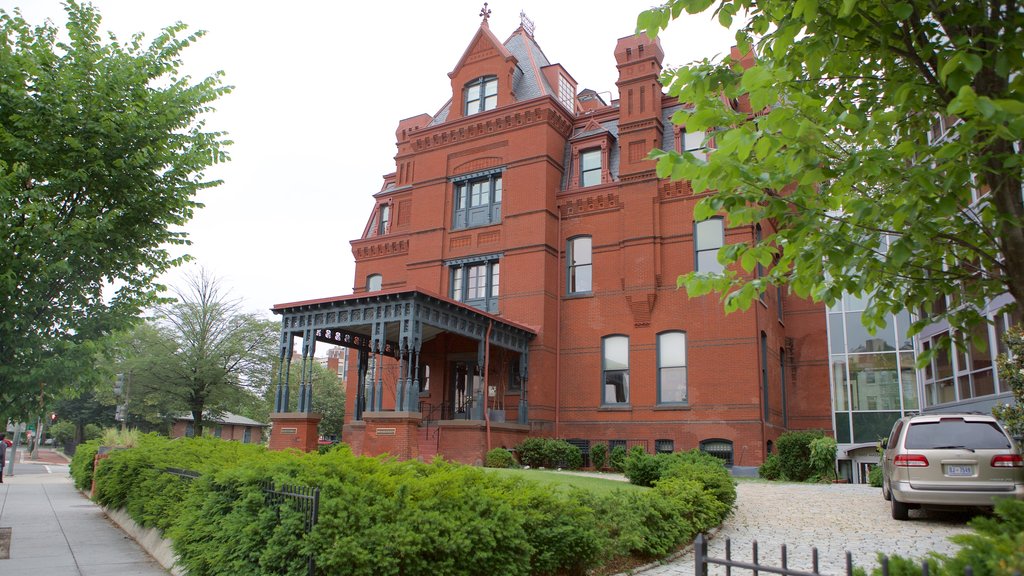 Embassy Row showing heritage elements and an administrative building