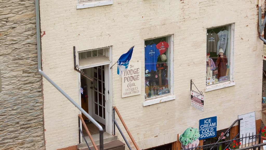 Harpers Ferry National Historical Park showing heritage elements and signage