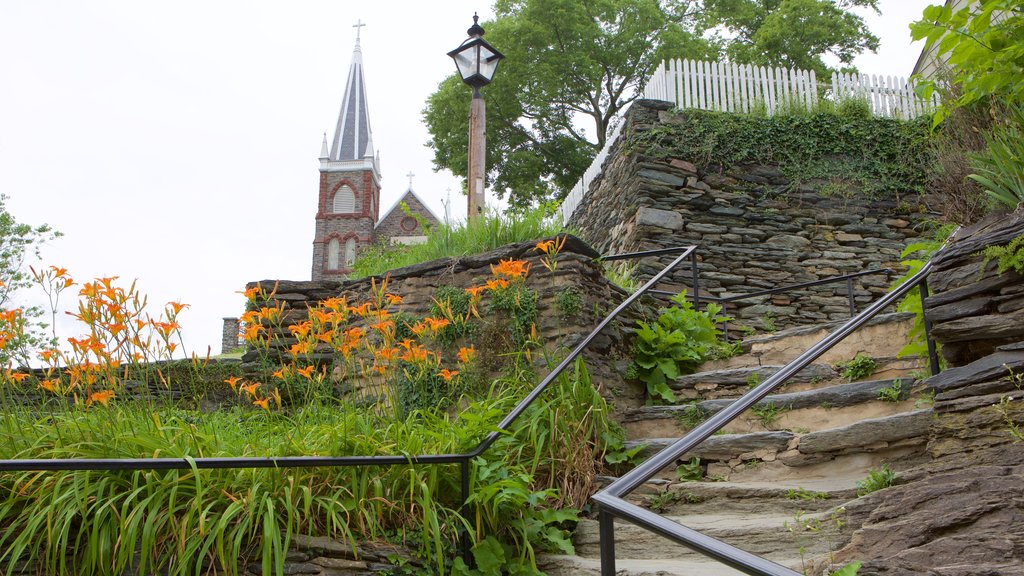 Taman Sejarah Nasional Harpers Ferry menampilkan objek warisan dan bunga