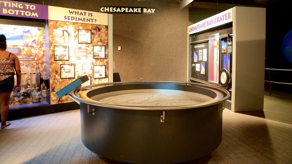 Virginia Aquarium and Marine Science Center featuring signage and interior views