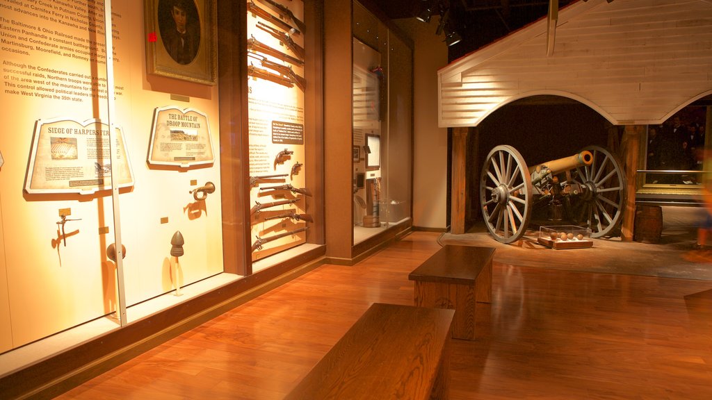 West Virginia State Museum featuring interior views