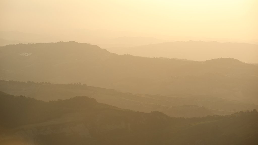 San Marino which includes tranquil scenes, a sunset and landscape views