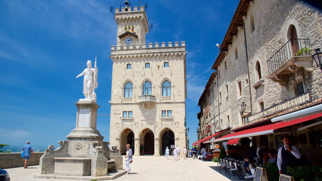 Liberty Square which includes a statue or sculpture, heritage architecture and an administrative building