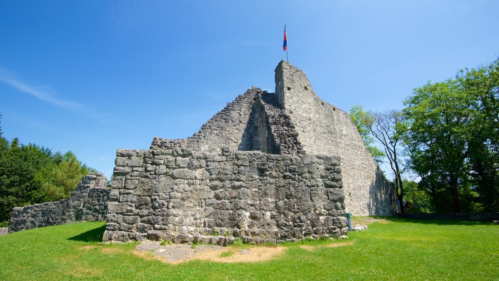 Liechtenstein ofreciendo elementos del patrimonio y una ruina