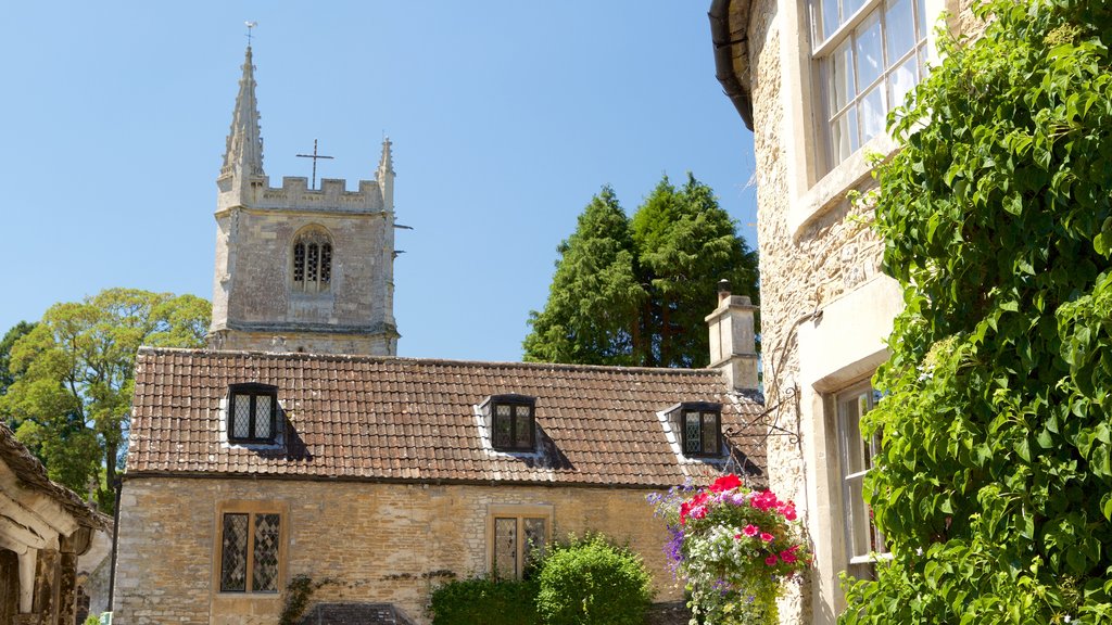 Castle Combe mostrando uma igreja ou catedral, aspectos religiosos e elementos de patrimônio