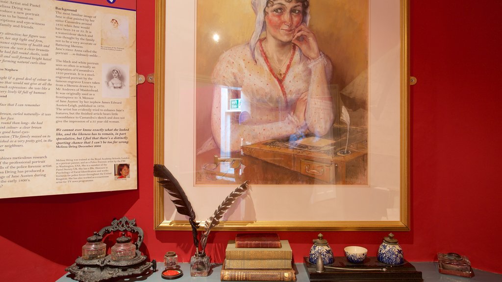 Jane Austen Centre showing art and interior views