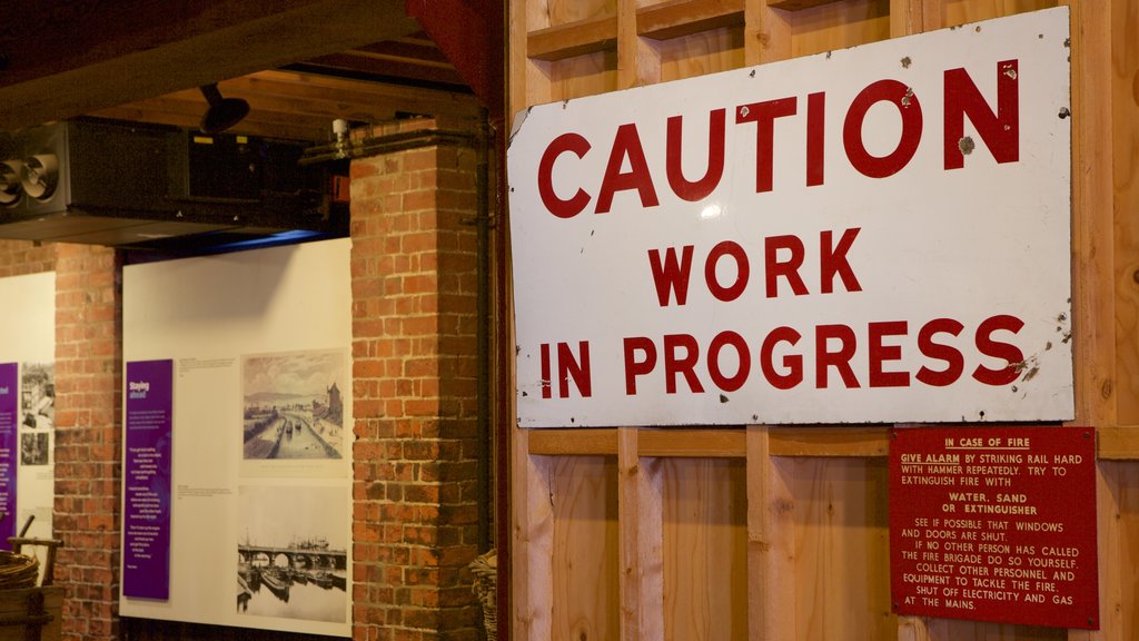 National Waterways Museum showing signage and interior views