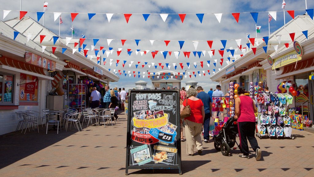 The Grand Pier which includes markets, outdoor eating and signage