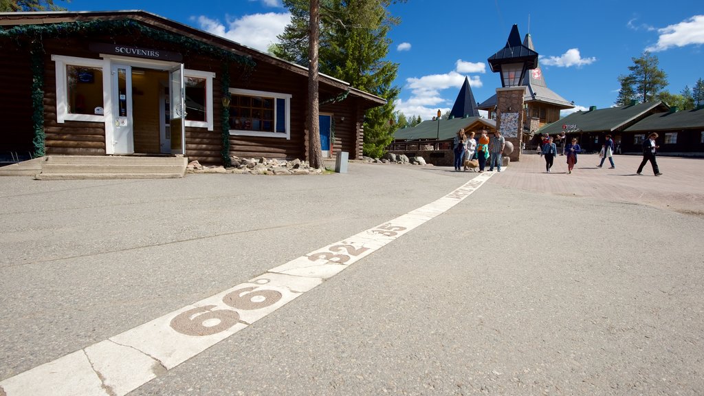 Rovaniemi showing a square or plaza and signage