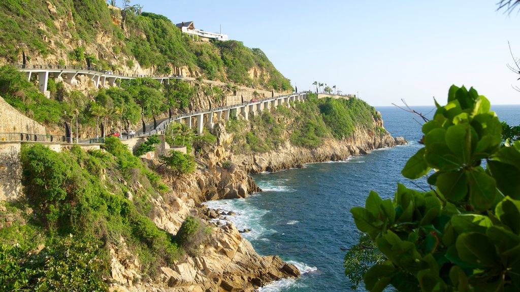 La Quebrada Cliffs featuring a gorge or canyon and rugged coastline