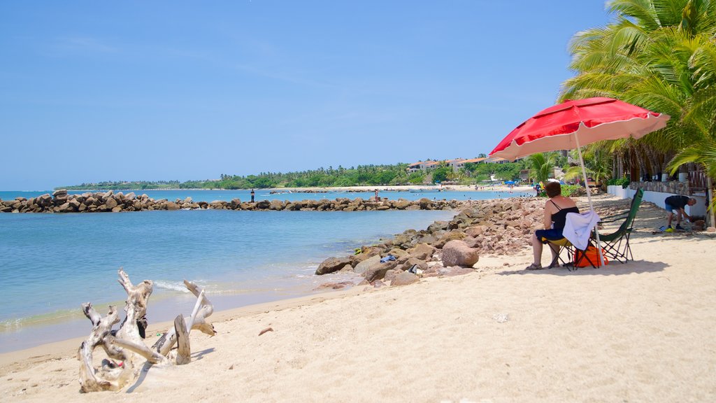 South Coast Nayarit featuring rugged coastline, a sandy beach and tropical scenes