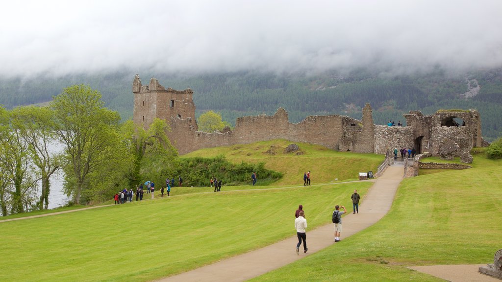 Urquhart Castle featuring a ruin, heritage elements and a castle