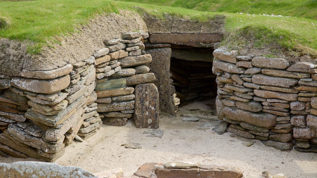 Skara Brae montrant éléments du patrimoine, architecture patrimoniale et une maison