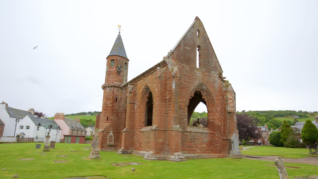 Fortrose Cathedral showing heritage elements, heritage architecture and a church or cathedral