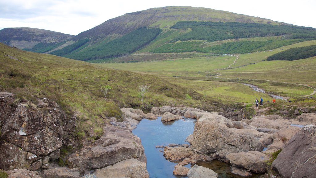 Isle of Skye which includes tranquil scenes, a river or creek and hiking or walking